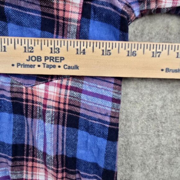 Rue21 Cold Shoulder Plaid Button-Up Shirt Multicolor Cotton Blend XS - Picture 7 of 7